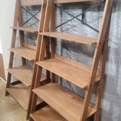 New Rustic Solid Wood Ladder Bookshelf 