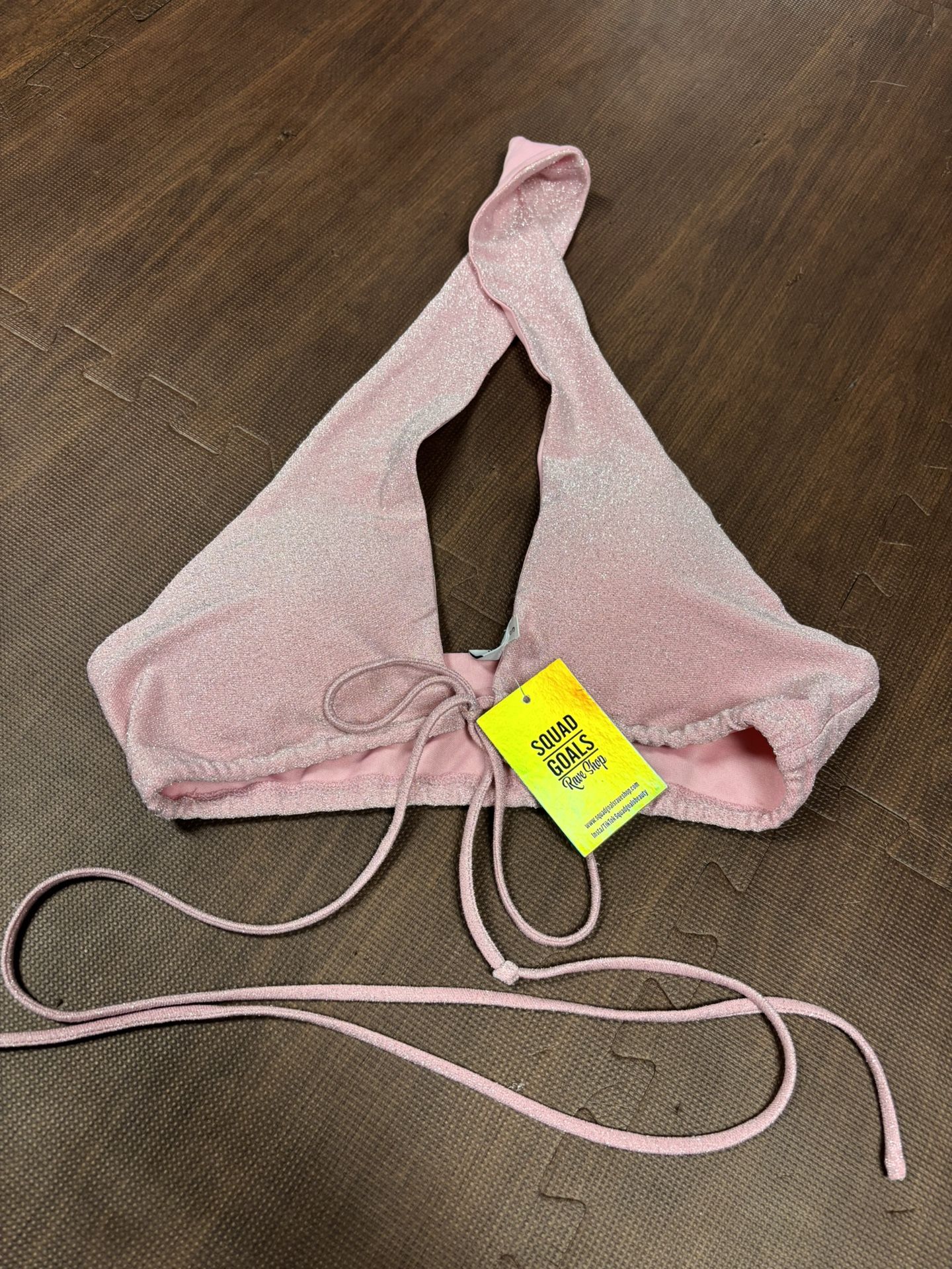 Pink Glittery Halter Top - Size Small