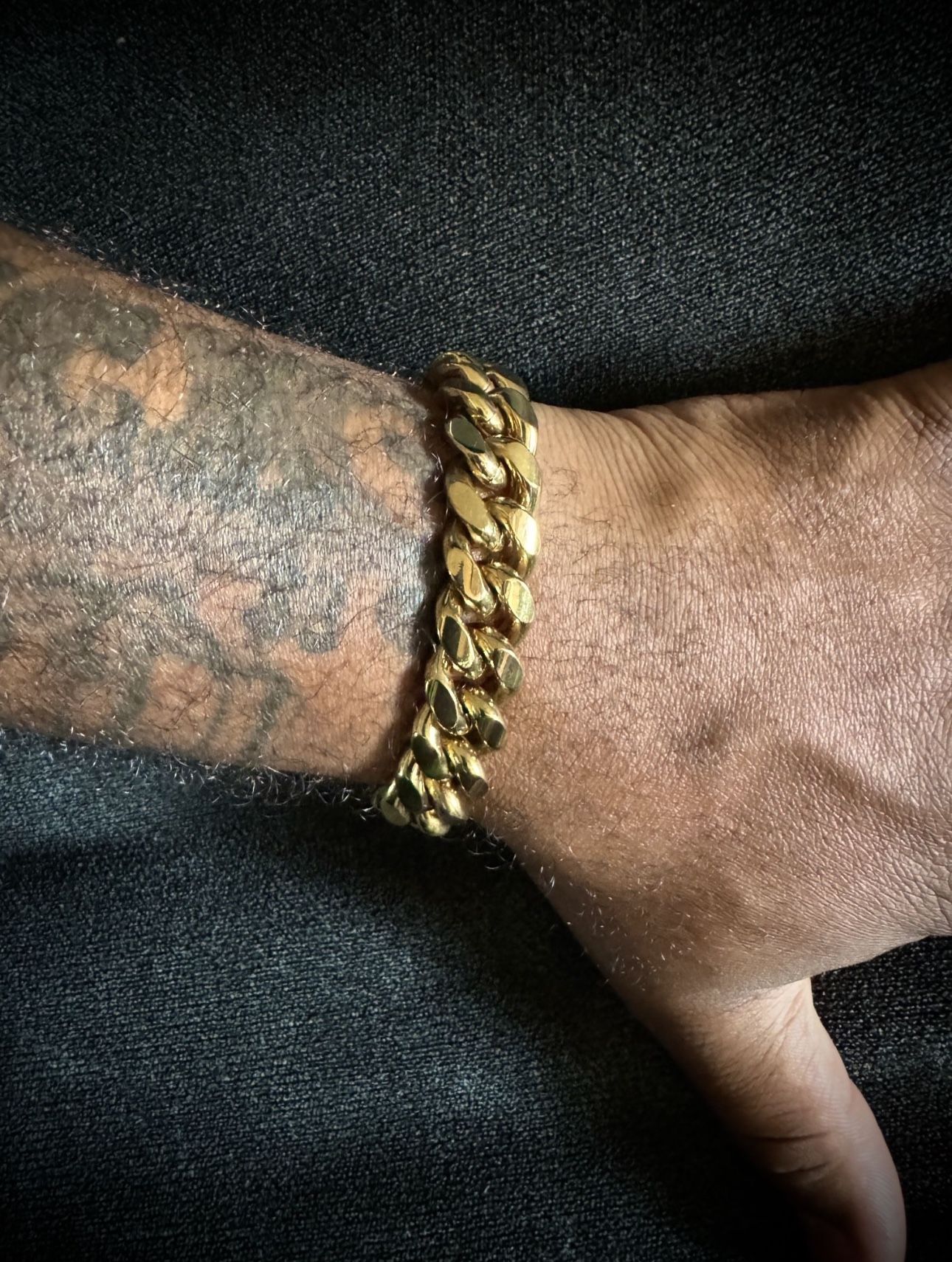 Gold 8 Inch 14mm Cuban Link Bracelet