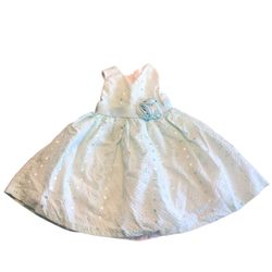 EUC 2T Jessica Ann Sage Green Eyelet Gingham Aline Dress
