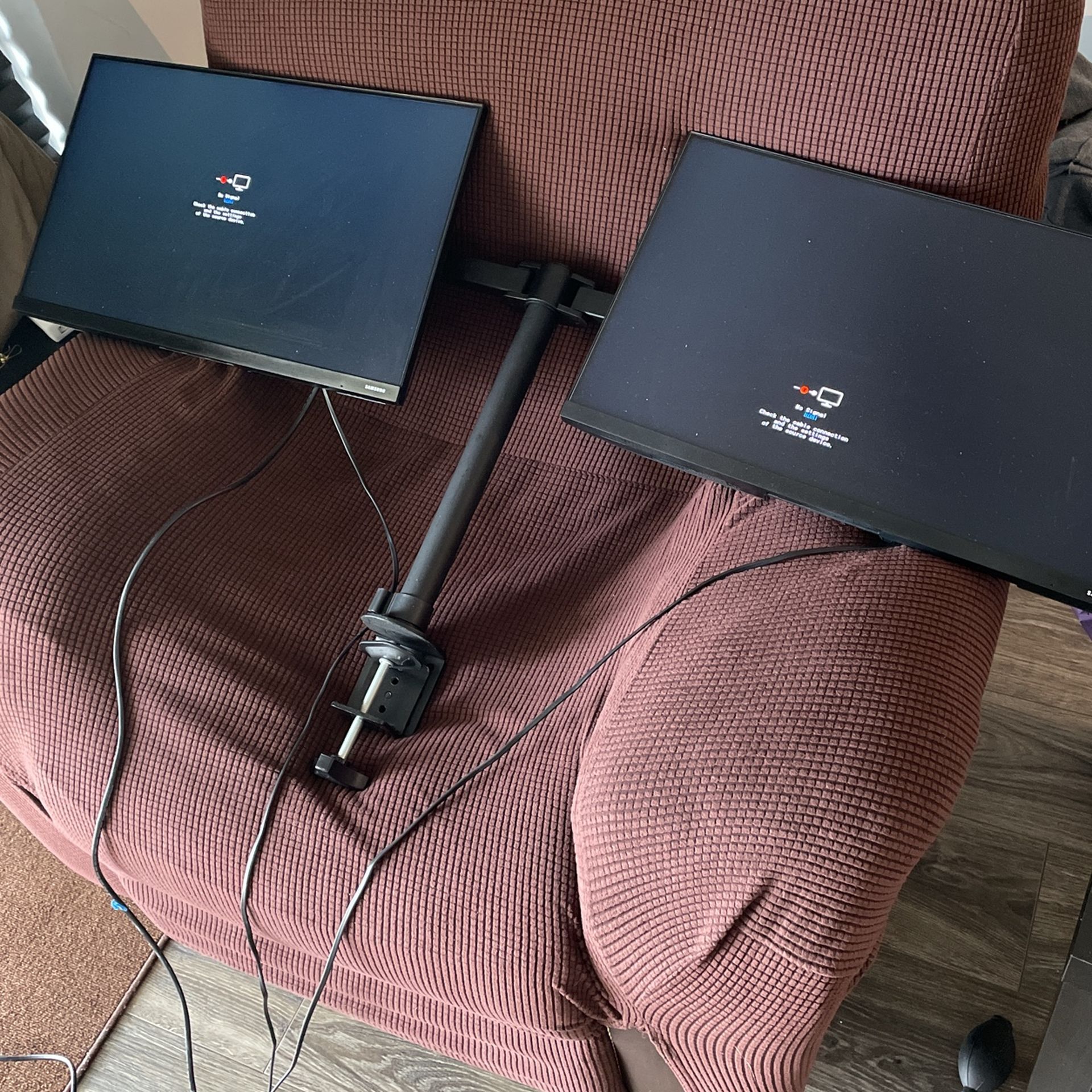 2 Samsung 24 Inch Monitors And Mount. No Stands Just The Mount