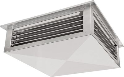 GSW DF-20S 20” Stainless Steel 4-Way Adjustable Air Diffuser for Evaporative Swamp Cooler, 22” Mounting Edge