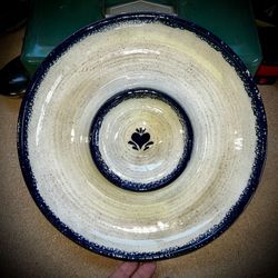 Handmade Glazed Ceramic Dip & Chip/Veggie Serving Platter