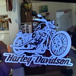 Harley Etched Lighted Mirror