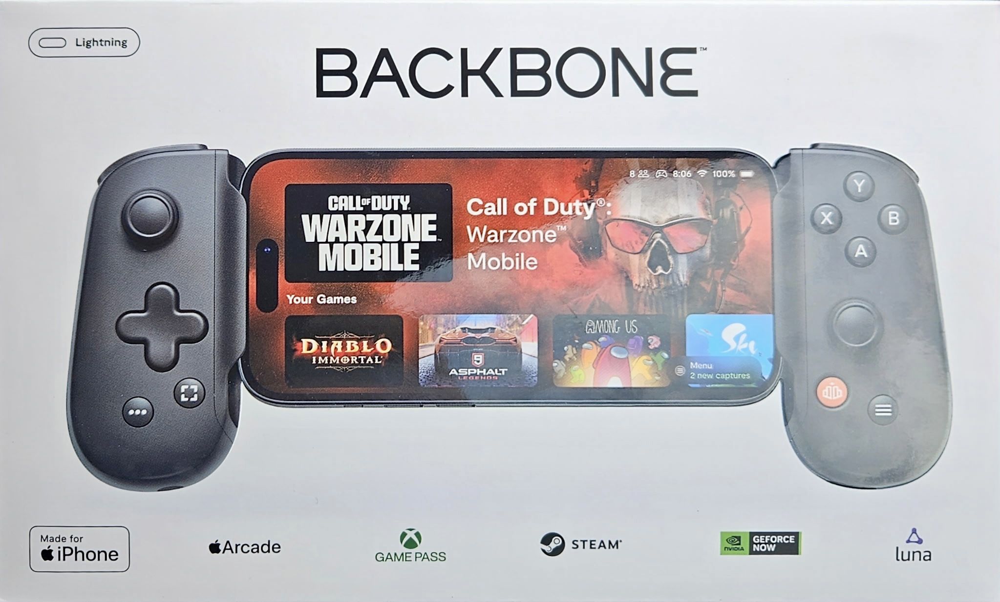 Backbone - One (Lightning) - Mobile Gaming Controller for iPhone - 2nd Gen - Black