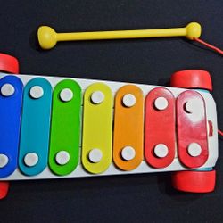 Fisher Price Xylophone Mallet Music Interactive Baby Toddler Toy Pull Wheel Kids