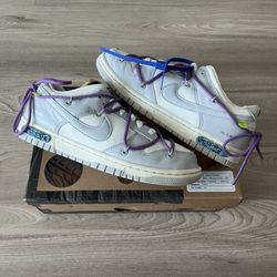 Nike x Off White Dunk Low LOT 48 OF 50  DM1602-107 CLEAN! Authenticated Mens Size 8