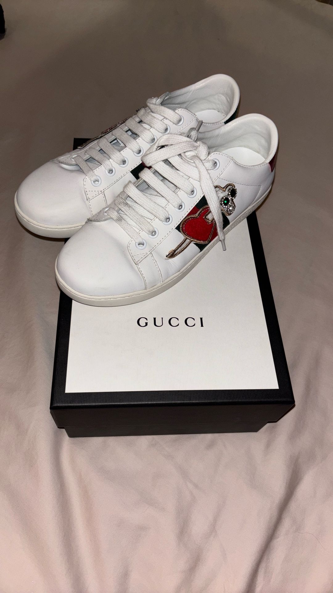 Women’s Gucci Sylvie Web Accent Leather Sneakers