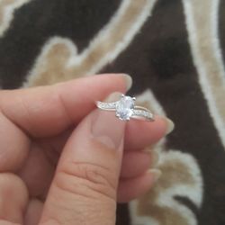 Real 925 Sterling Silver Wedding Engagement Rings Size 7/8