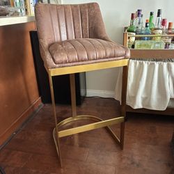 Four Hands Tall Leather Counter Stool