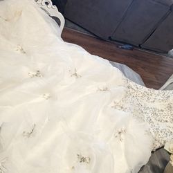 Wedding Dress . Size 14. Large Bust.  $175