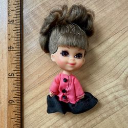 Vintage Mattel Liddle Kiddles Brunett Updo Doll 1(contact info removed)