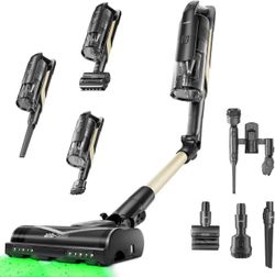 Candy Cordless Stick Vacuum, 650W/250AW Powerful Suction, 100min Runtime, Flexi-Fold Tube, Floor Direction Sensing, LED Headlights, Stick & Handheld V