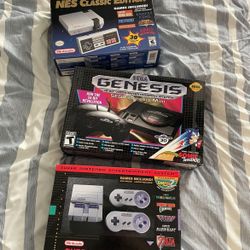 Super Nintendo, NES Classic , Sega Genesis mini 