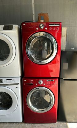 LG Front Load Set Red - Energy Efficient Stackable