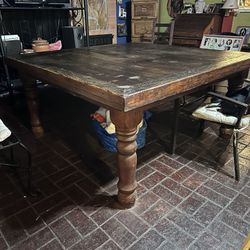 Large Rustic Farmhouse Wood Table Thick Wood 