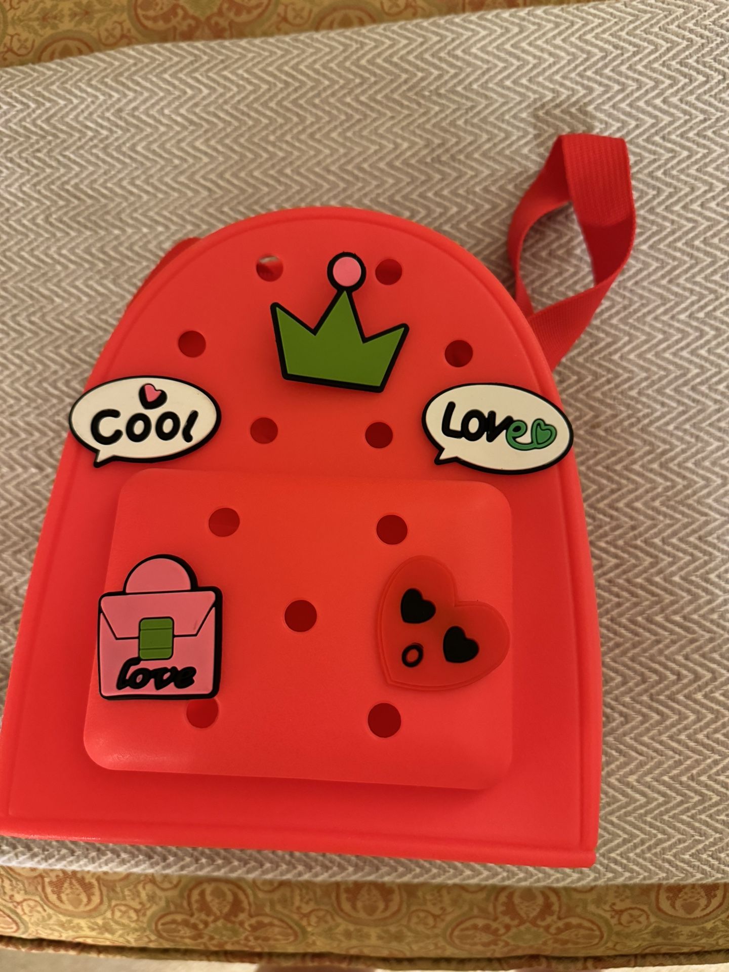 642PRTT New Silicone Backpack With Charms Lightweight Waterproof Watermelon Red