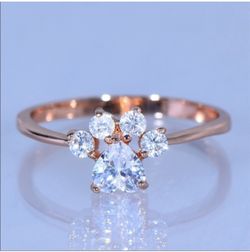 Rosegold Paw Print Ring