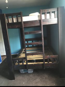 Wooden bunk bed