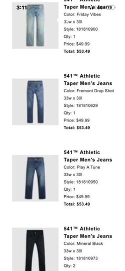 Men’s Levi’s 33 x 30 multiple pairs