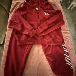 Pink Sweatshirt and Sweatpants Suit 