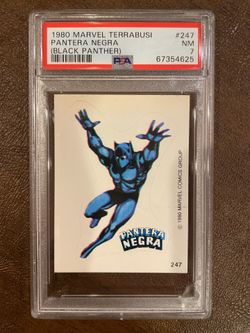 1980 Marvel Super Heroes Terrabusi Black Panther PSA 7 #247 Pop 1 Rookie RC
