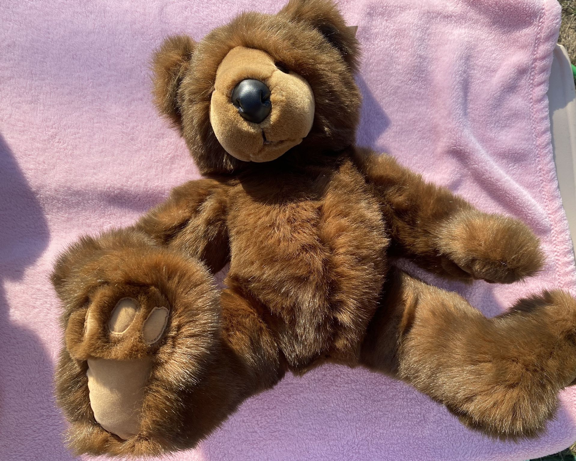 Russ Berrie Co Plush GRIZZLES Grizzly Teddy Bear Brown Stuffed Animal 18" New
