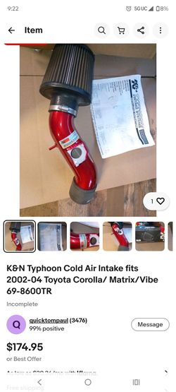 Toyota Corolla Typhoon Intake 2002-2004