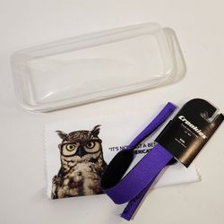 Croakies Kids Eyewear Retainer Purple Eyeglass Leash with Case, Cleaning Cloth & Pen
