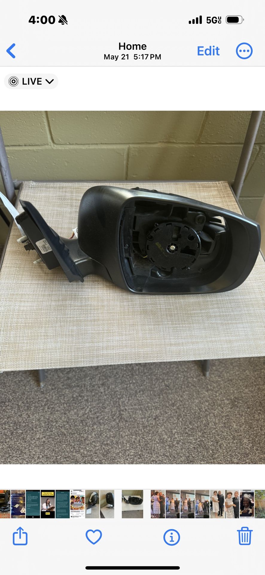 2020 QX50 Infiniti Passenger Right Side Mirror