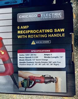 Chicago electric 6 amp reciprocating online saw