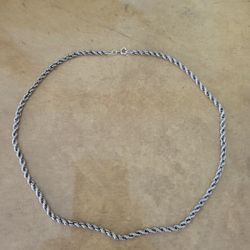 Sterling silver rope chain necklace