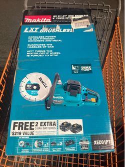 Makita  18V X2 (36V) LXT Lithium‑Ion Brushless Cordless 9 in. Power Cutter Kit, with AFT, Electric Brake, 4 Batteries (5.0 Ah)