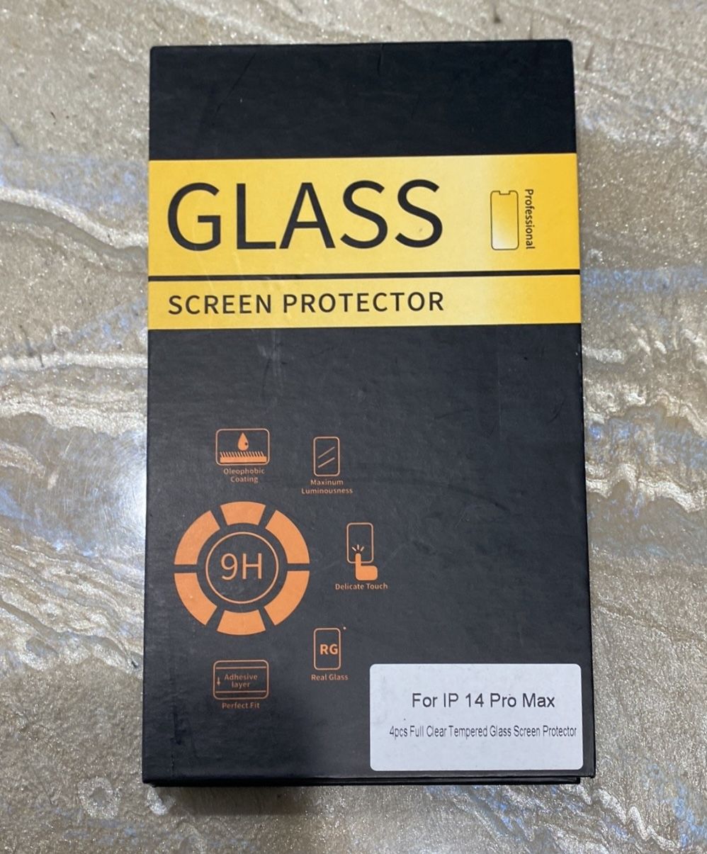 iPhone 14 Pro Max 4 Full Clear Tempered Glass Screen Protector