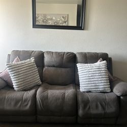 Grey Reclining Sofa