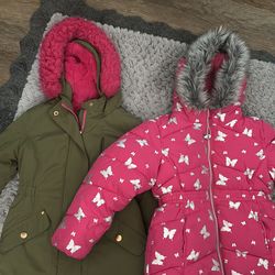 Girls size 6 weather coats