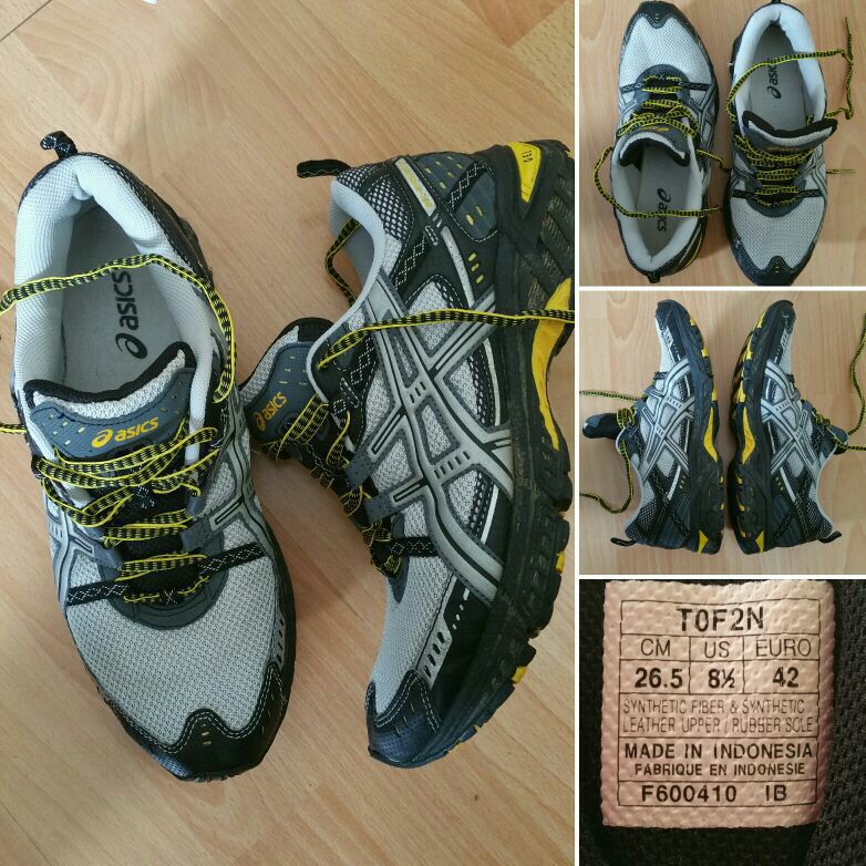 Asics 6 Trail Running Shoes Size 8.5 Gry/Blk/Yellow Tof2N for in Boynton Beach, FL - OfferUp