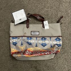 New Pendleton Woolen Mills Shoppers Tote Bag Pinto Mountain Collection Taupe