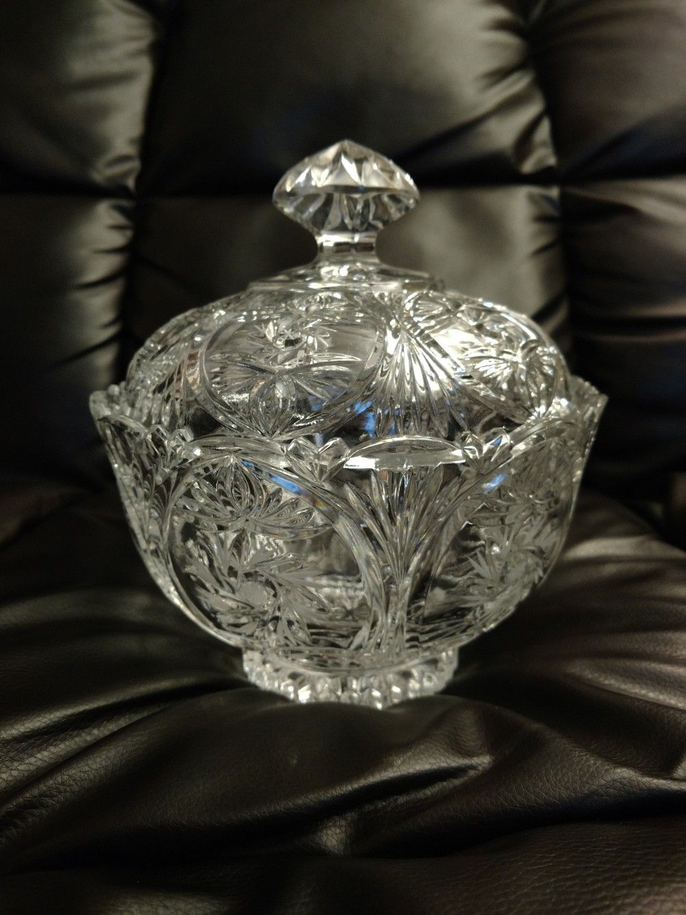 Crystal Footed Bowl With Lid