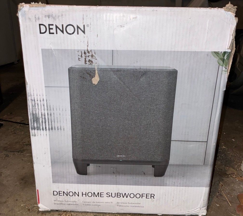Denon subwoofer brand new in box and Denon receiver