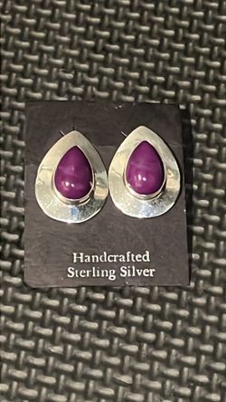 Sterling silver teardrop Sugilite earings