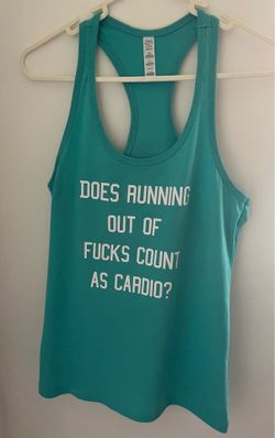 Women's Teal Racerback Tank Top with Graphic Slogan~~Size Small~~NWOT~~🩵