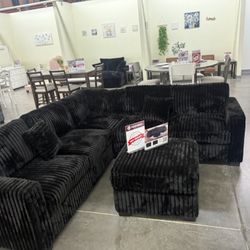 New Black Sectional 