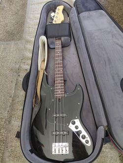 Black 4-String Electric Bass Guitar with Gig Bag