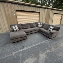 Ashley Homestores Dark Gray U-Shape Sectional Couch | Free Delivery Included