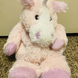 Warmies Pink Unicorn Plush Stuffed Animal Weighted microwaveable heat