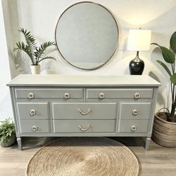 Vintage MCM Green Dresser 