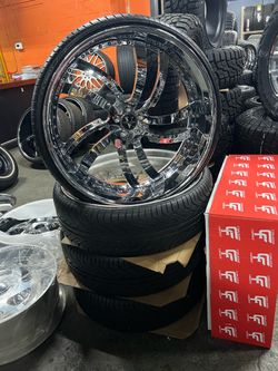 28 INCH CHROME VELLANO WHEELS RIMS TIRES