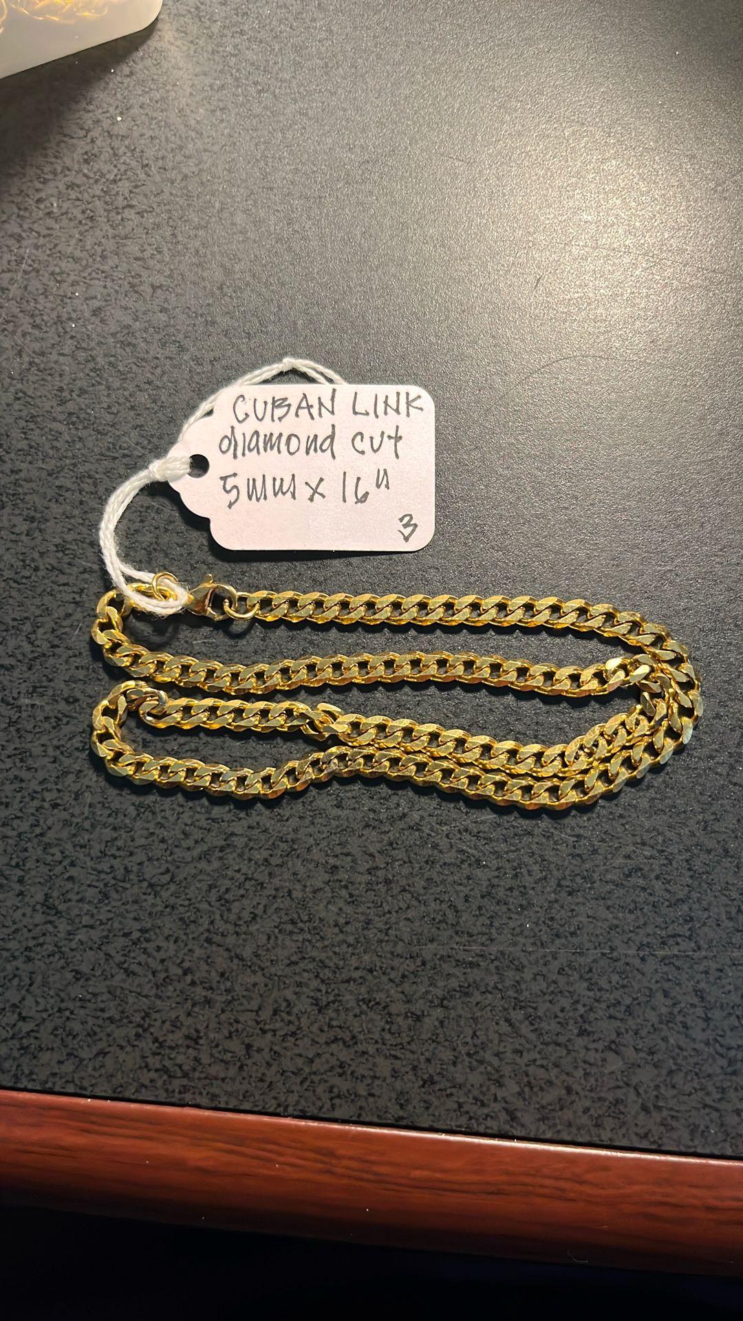 Slashed Price- 5mm x 16” Cuban Link Diamond Cut Chain