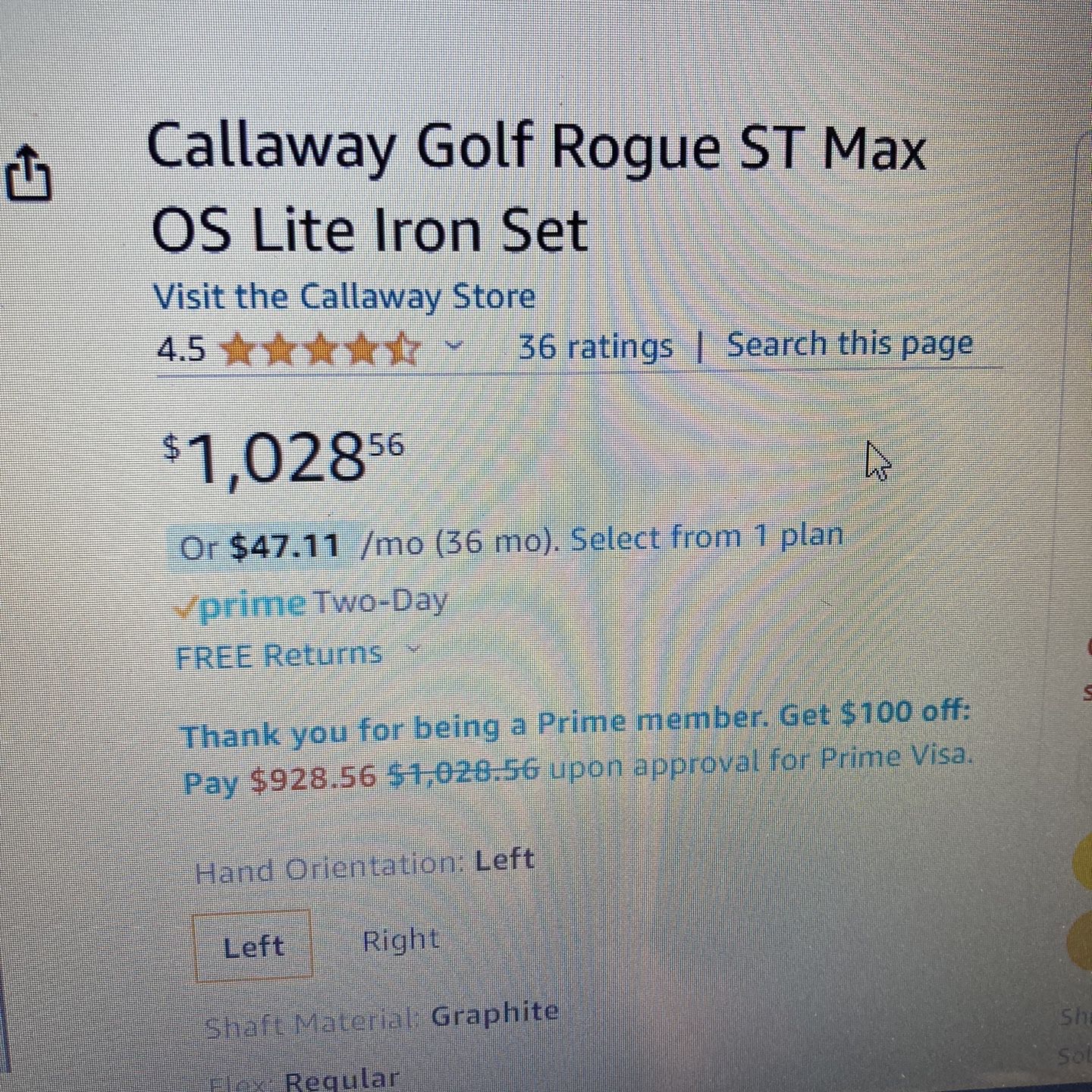 Callaway Rogue ST Max OS Lite Iron Set 